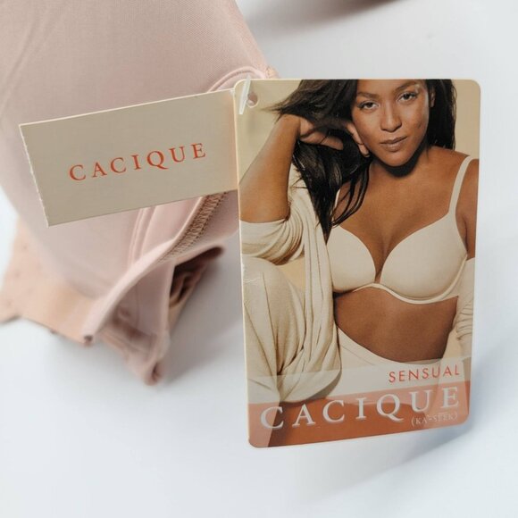 Cacique Convertible Bra Nude Size 42F Plunge Light Padding Sensual Underwire NWT - Picture 8 of 11